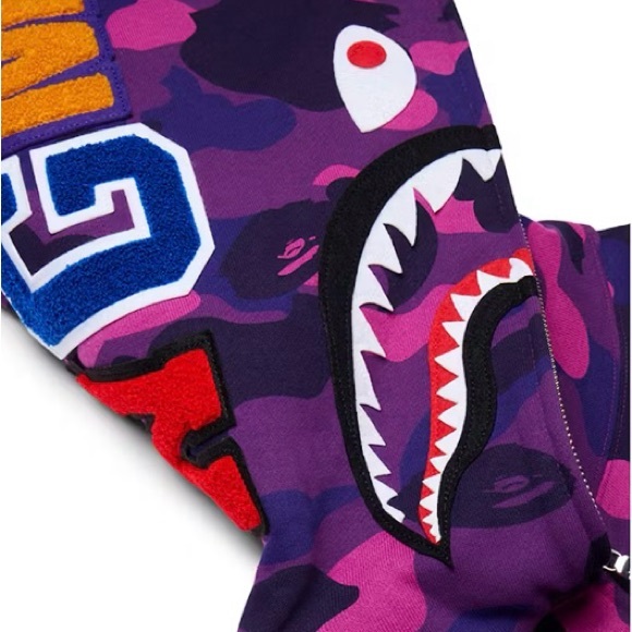 Bape Color Camo Shark Full Zip Hoodie - Picture 12 of 13